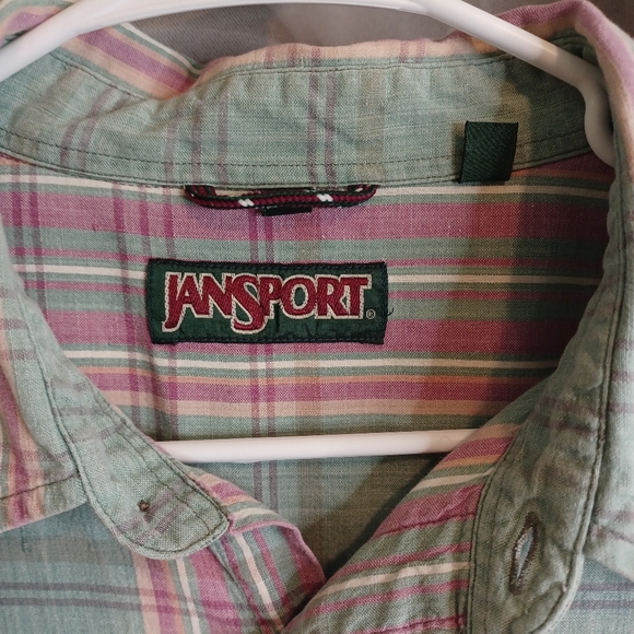 90s Jansport Mens Short Sleeve Button down Size XL - Picture 3 of 5